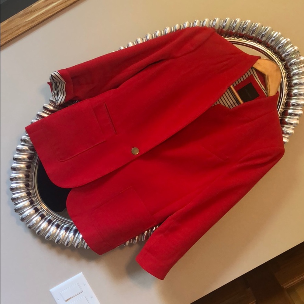 Beautiful red blazer with striped liner